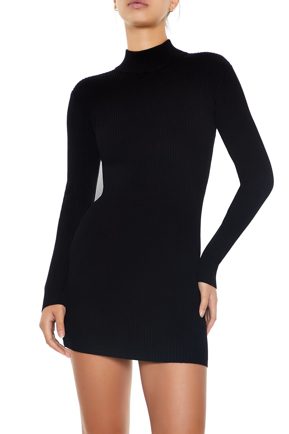  Forever 21 Sweater Bodycon Mini Dress - black-swatch - Bonton