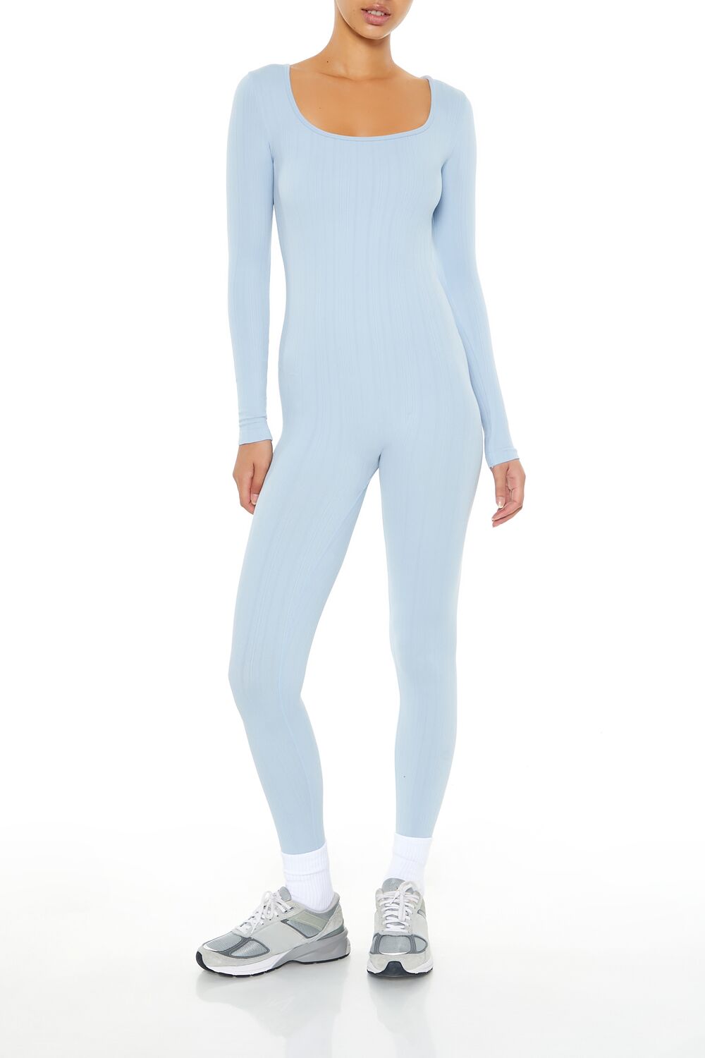  Forever 21 Scoop Ribbed Knit Jumpsuit - ivory - Bonton