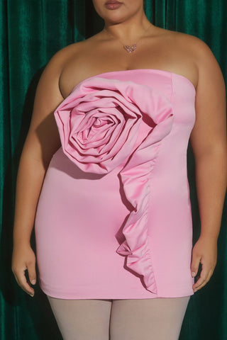 Plus Size Wicked Rosette Tube Dress