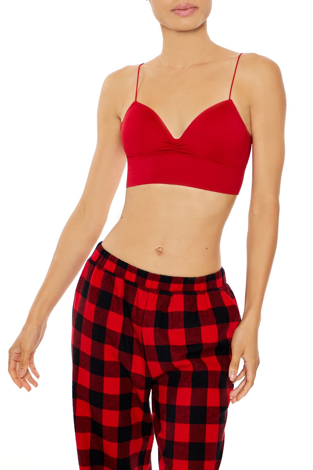  Forever 21 Seamless Sweetheart Bralette - dark-red - Bonton