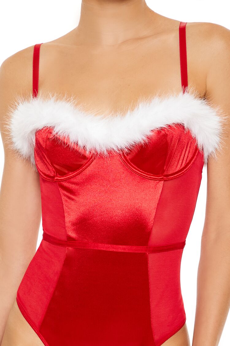  Forever 21 Santa Thong Lingerie Bodysuit - high-risk-red - Bonton