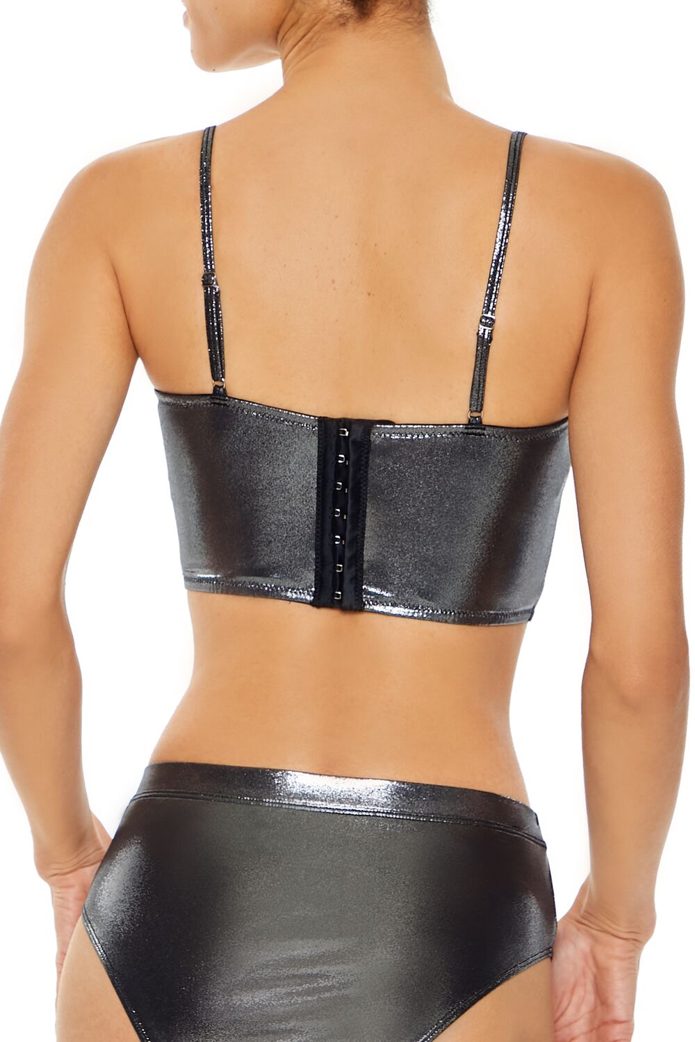  Forever 21 Metallic Lingerie Bustier - gunmetal - Bonton