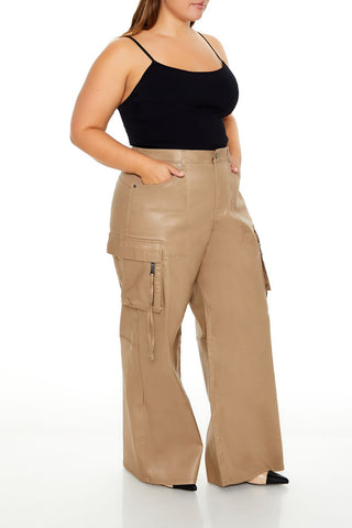 Plus Size Metallic Cargo Pants