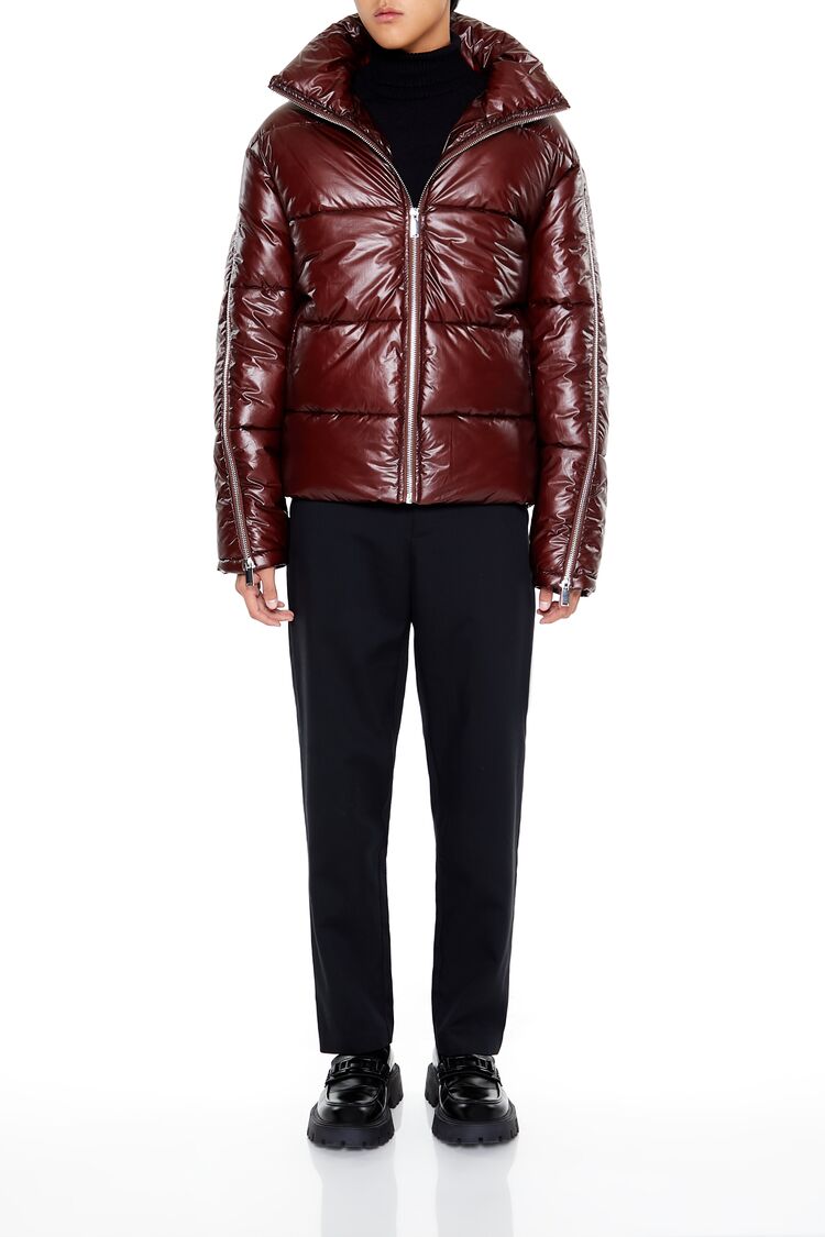  Forever 21 Heat-Reactive Puffer Jacket - cocoa-swatch - Bonton