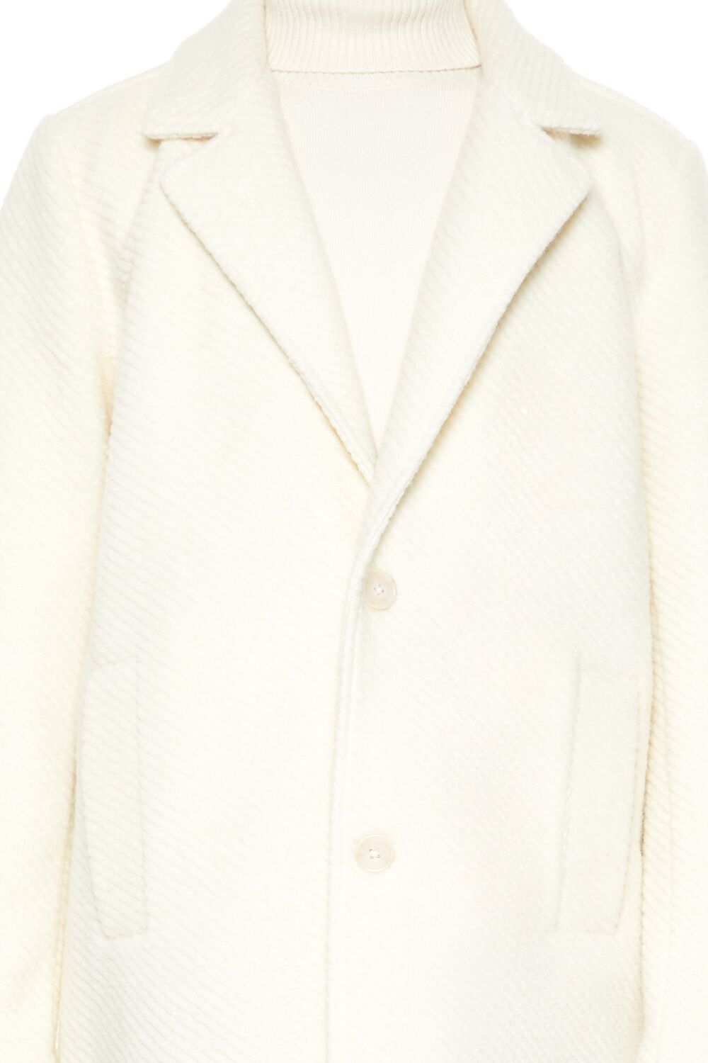  Forever 21 Textured Notched Coat - cream - Bonton