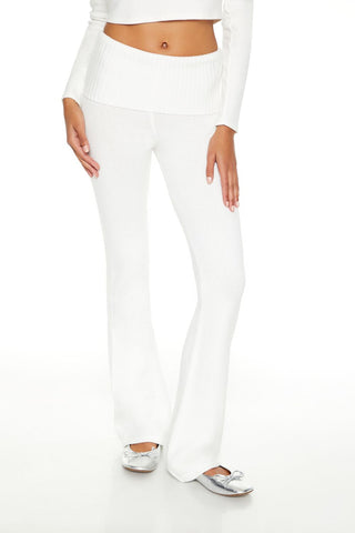 Sweater-Knit High-Rise Flare Pants