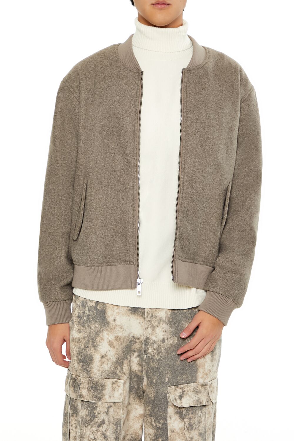  Forever 21 Faux Shearling-Lined Bomber Jacket - black-swatch - Bonton
