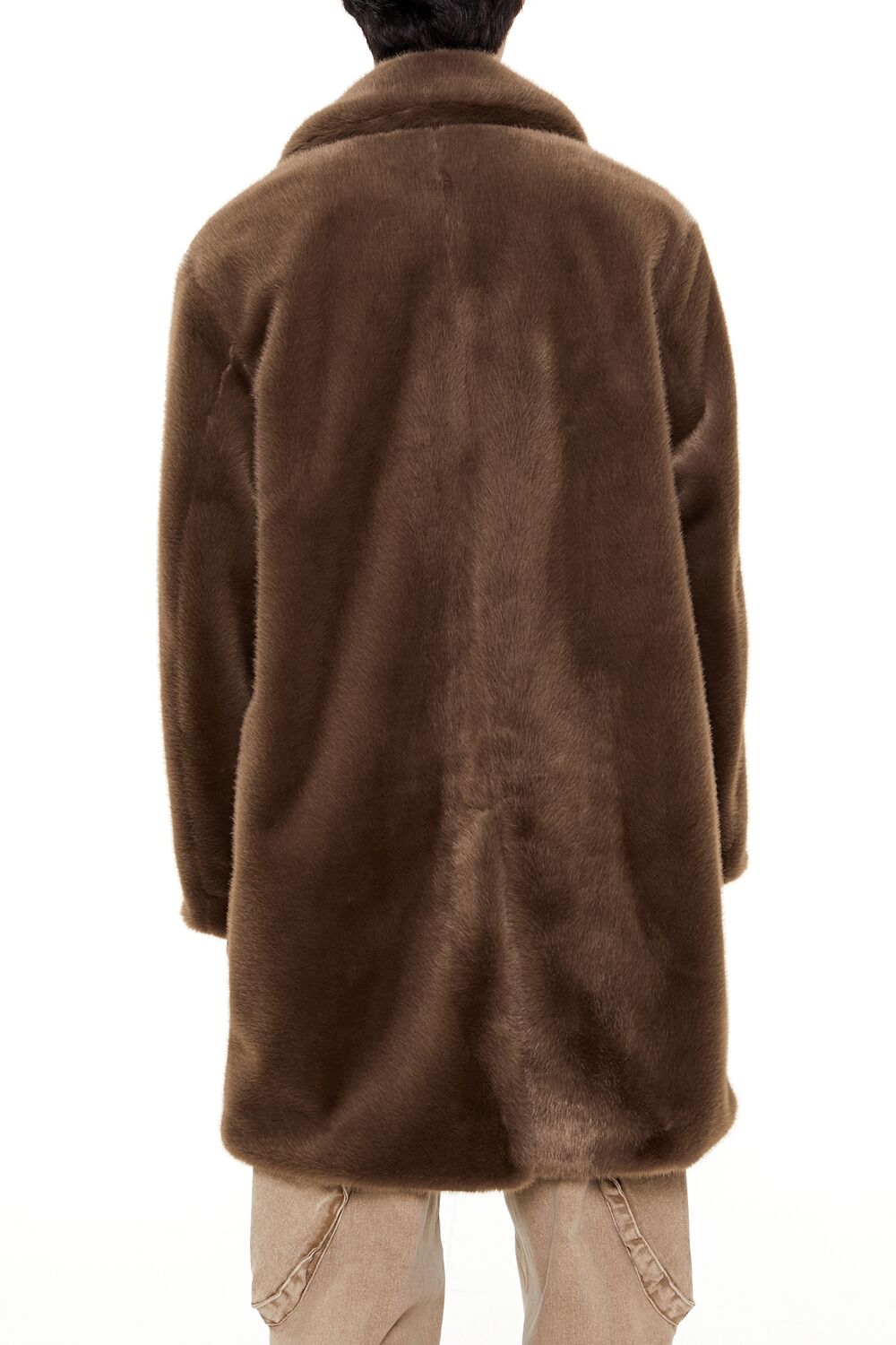  Forever 21 Notched Faux Fur Coat - cocoa-swatch - Bonton