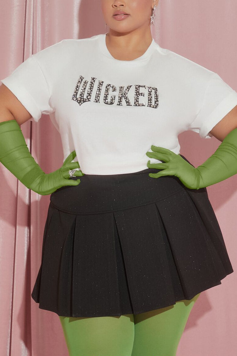  Forever 21 Plus Size Wicked Faux Gem Tee - white multi - Bonton