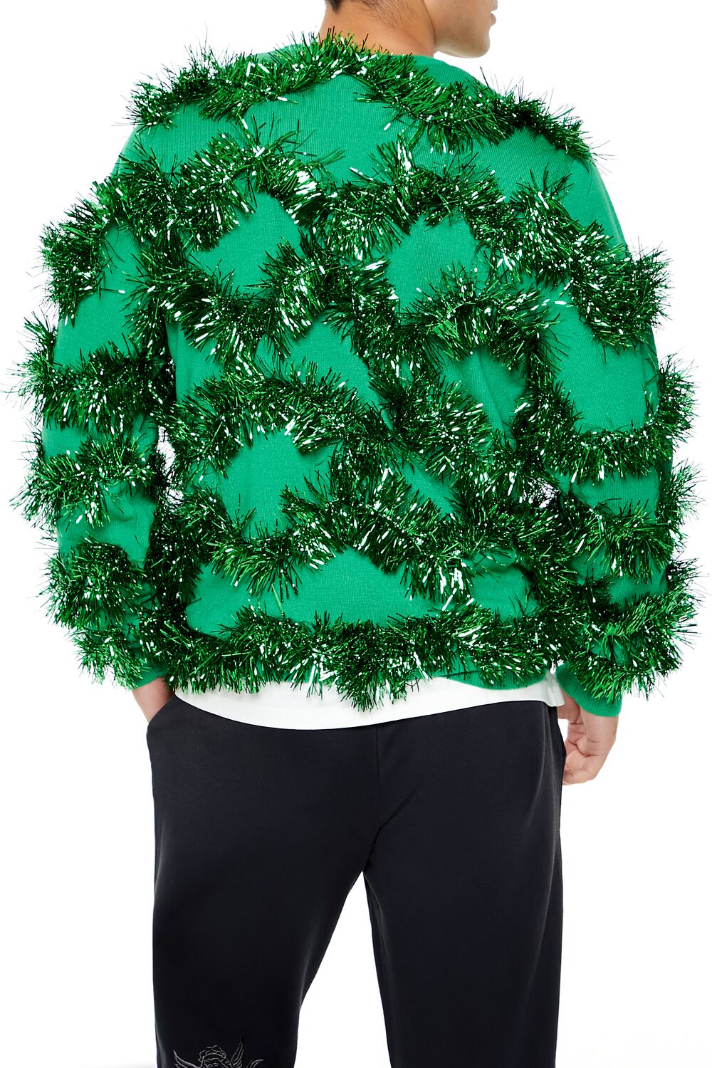  Forever 21 Unisex Tinsel & Ornament Sweater - green multi - Bonton
