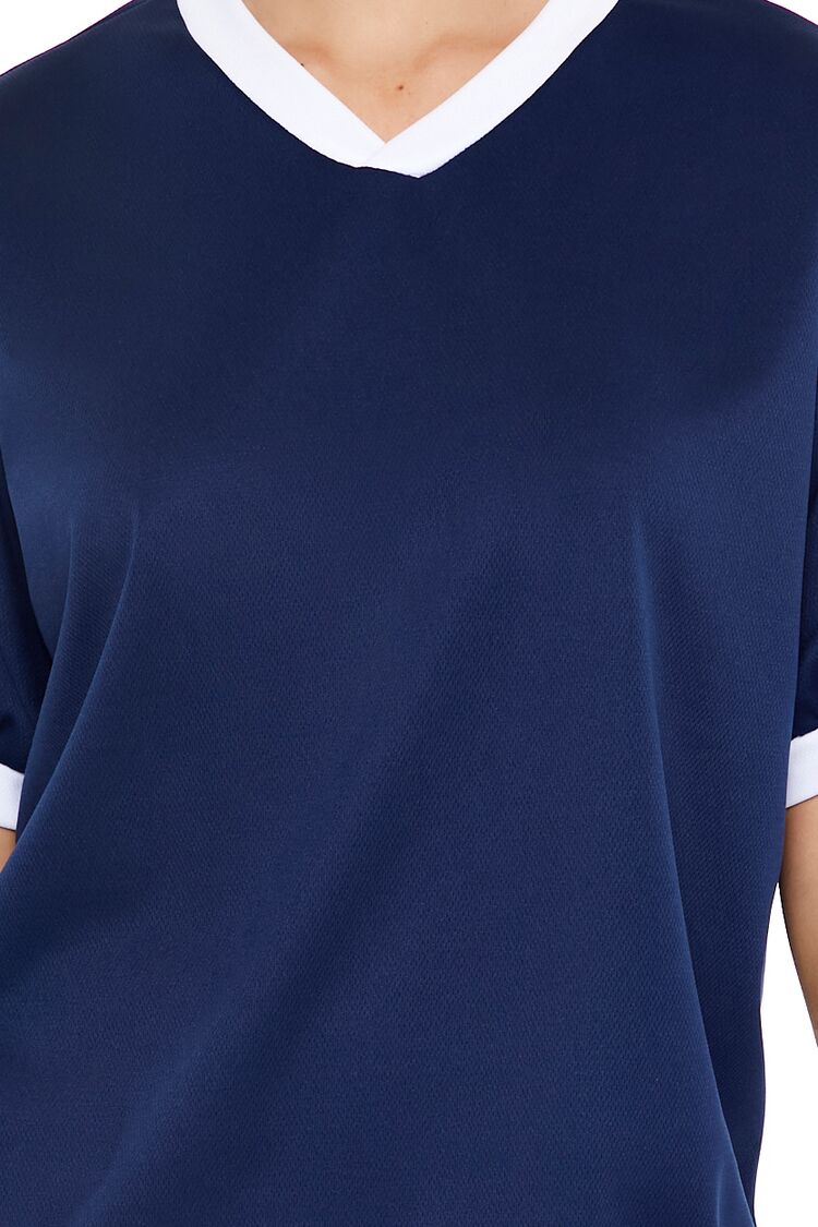  Forever 21 V-Neck Ringer Jersey - navy white - Bonton