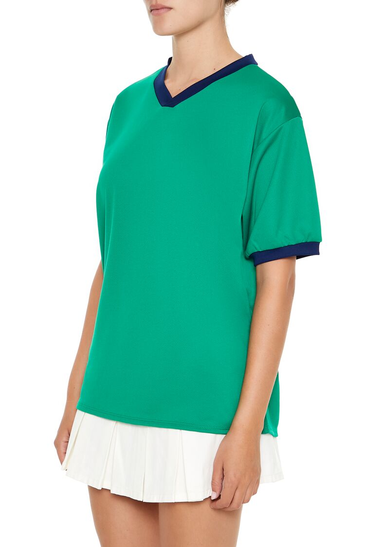  Forever 21 V-Neck Ringer Jersey - navy white - Bonton