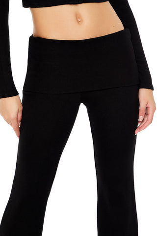 Mid-Rise Foldover Flare Pants