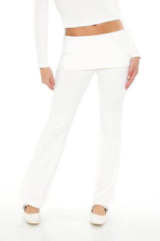 Mid-Rise Foldover Flare Pants