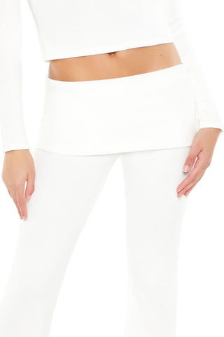 Mid-Rise Foldover Flare Pants