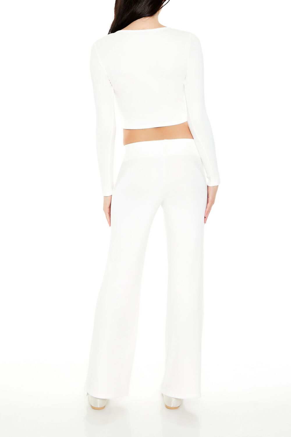  Forever 21 High-Rise Wide-Leg Pants - ivory - Bonton