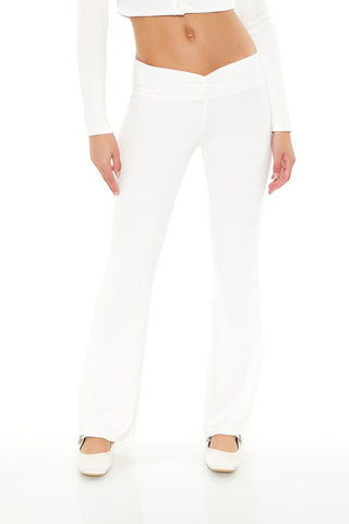 Mid-Rise V-Cut Flare Pants