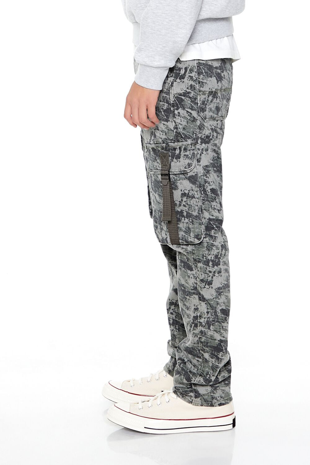  Forever 21 Camo Drawstring Cargo Pants - taupe-multi - Bonton