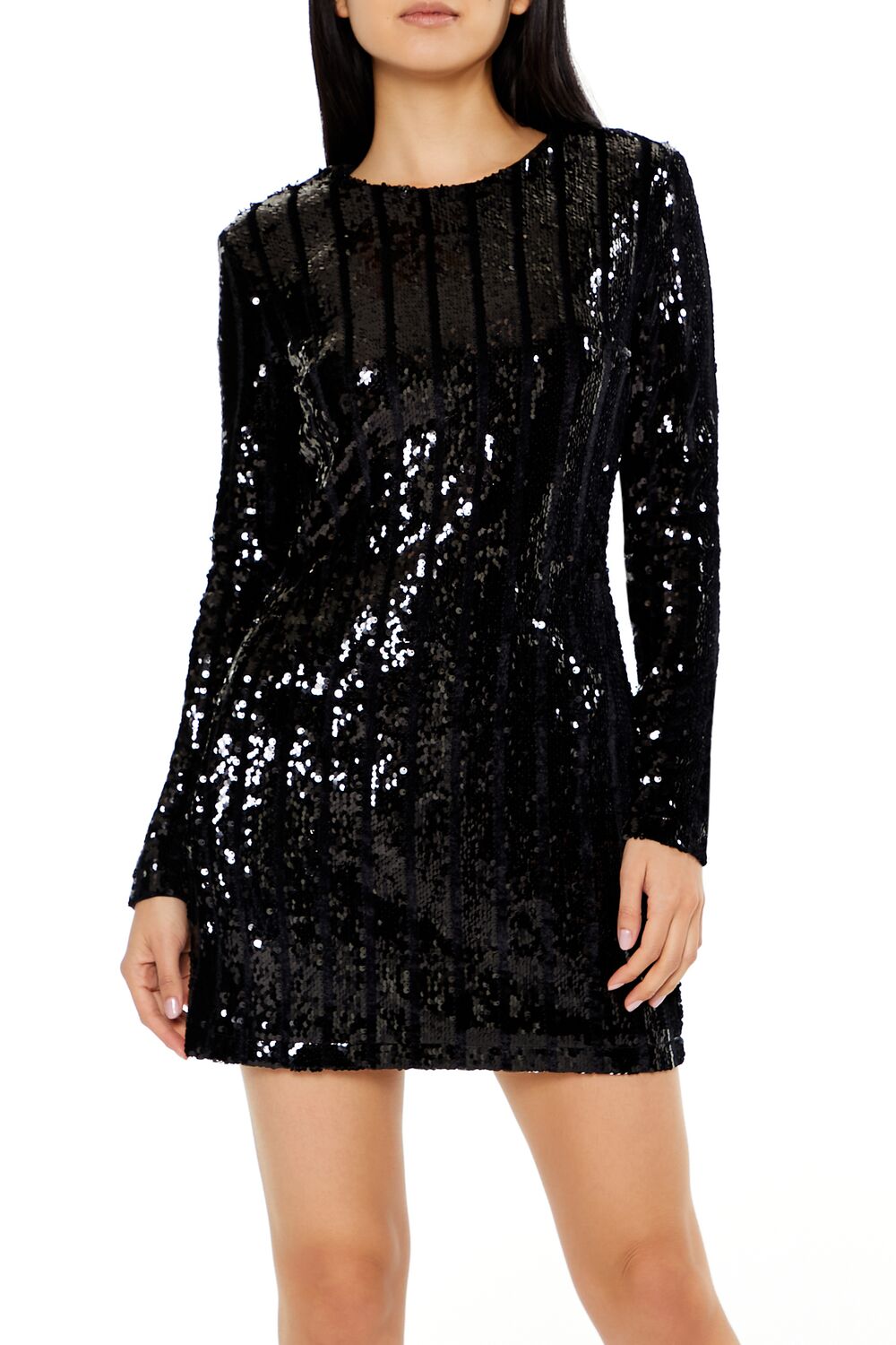  Forever 21 Sequin Bodycon Mini Dress - black-swatch - Bonton