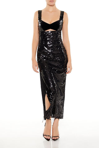 Sequin Cutout Maxi Dress
