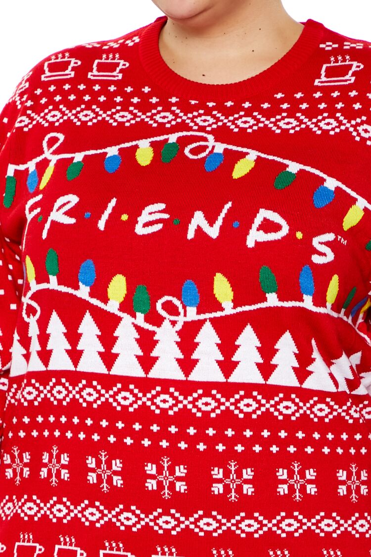  Forever 21 Plus Size Friends Fair Isle Sweater - red multi - Bonton