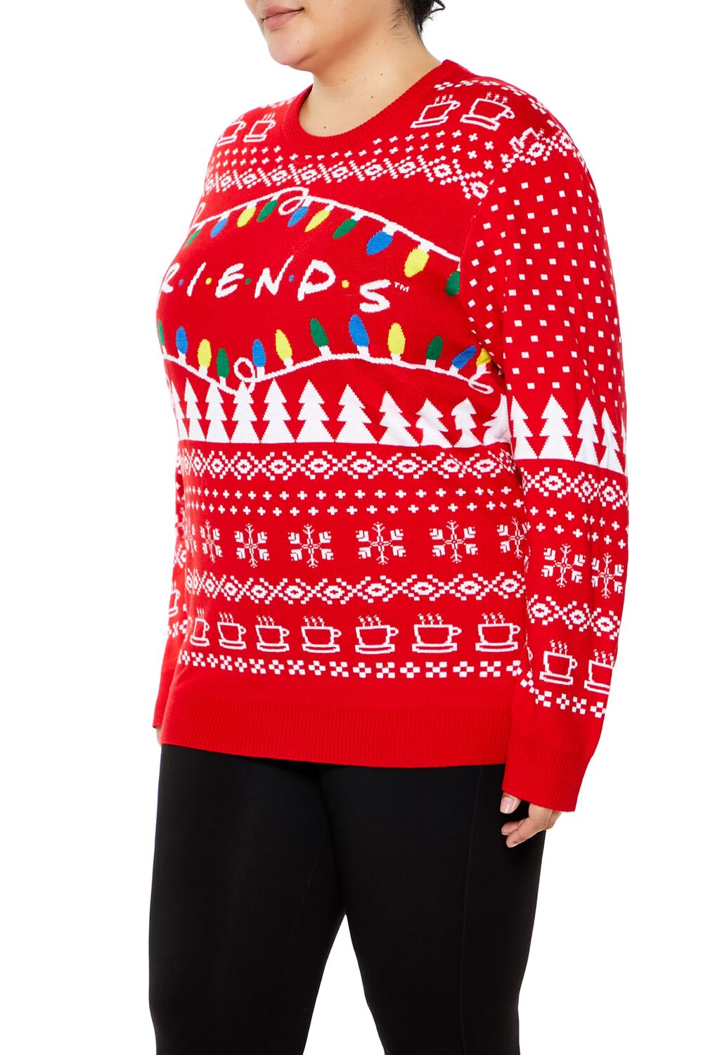  Forever 21 Plus Size Friends Fair Isle Sweater - red multi - Bonton