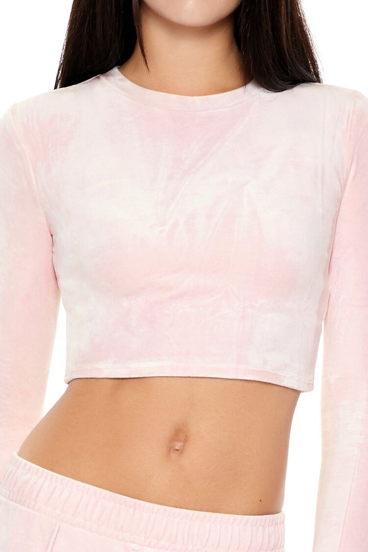  Forever 21 Velour Long-Sleeve Crop Top - lavender - Bonton