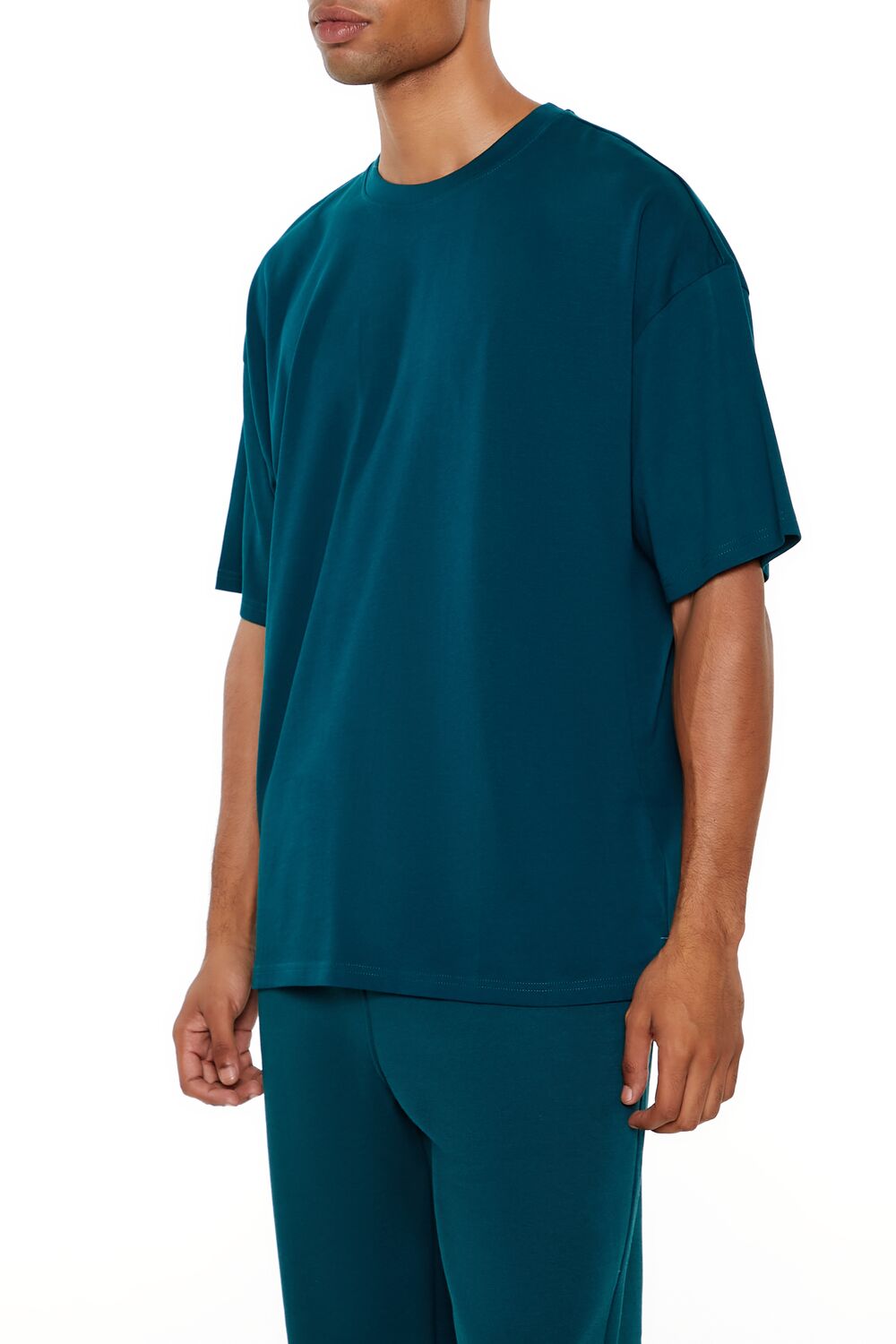  Forever 21 Essential High-Low Crew Tee - blue - Bonton