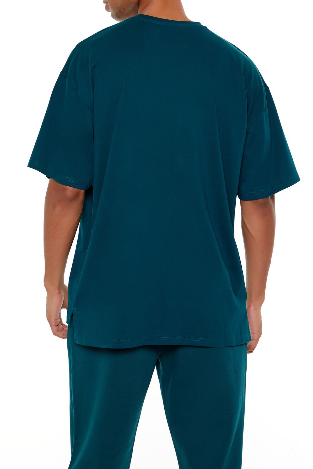  Forever 21 Essential High-Low Crew Tee - blue - Bonton