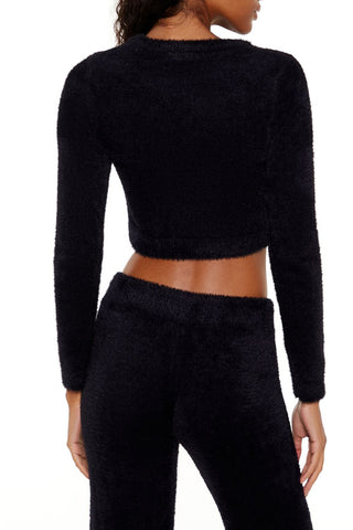 Fuzzy Knit Cropped Sweater