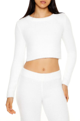 Fuzzy Knit Cropped Sweater