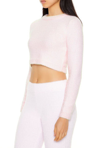 Fuzzy Knit Cropped Sweater