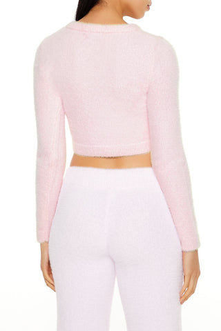 Fuzzy Knit Cropped Sweater