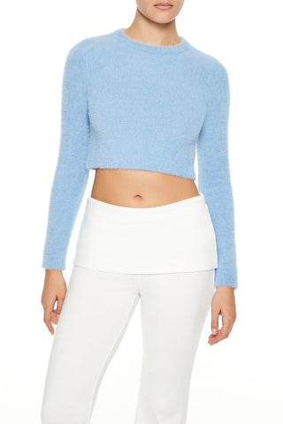 Fuzzy Knit Cropped Sweater