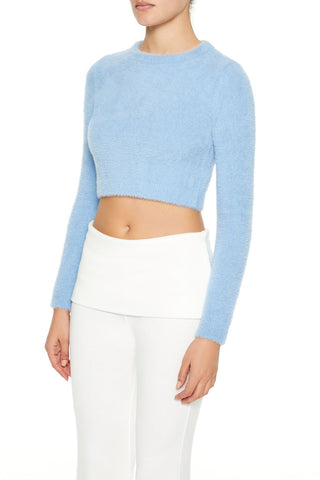 Fuzzy Knit Cropped Sweater