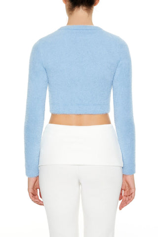 Fuzzy Knit Cropped Sweater