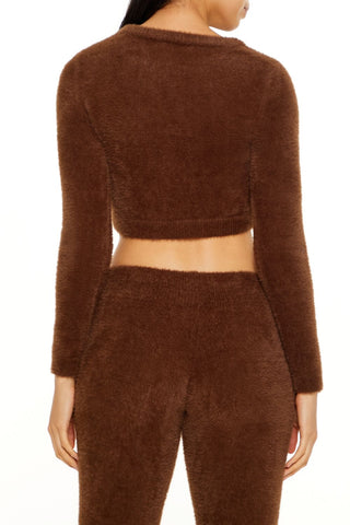 Fuzzy Knit Cropped Sweater
