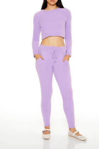 Fuzzy Knit Cropped Sweater