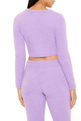 Fuzzy Knit Cropped Sweater