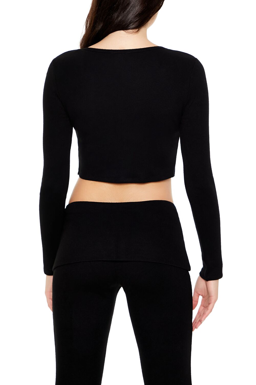  Forever 21 Button-Front Crop Top - ivory - Bonton