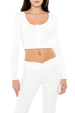 Button-Front Crop Top
