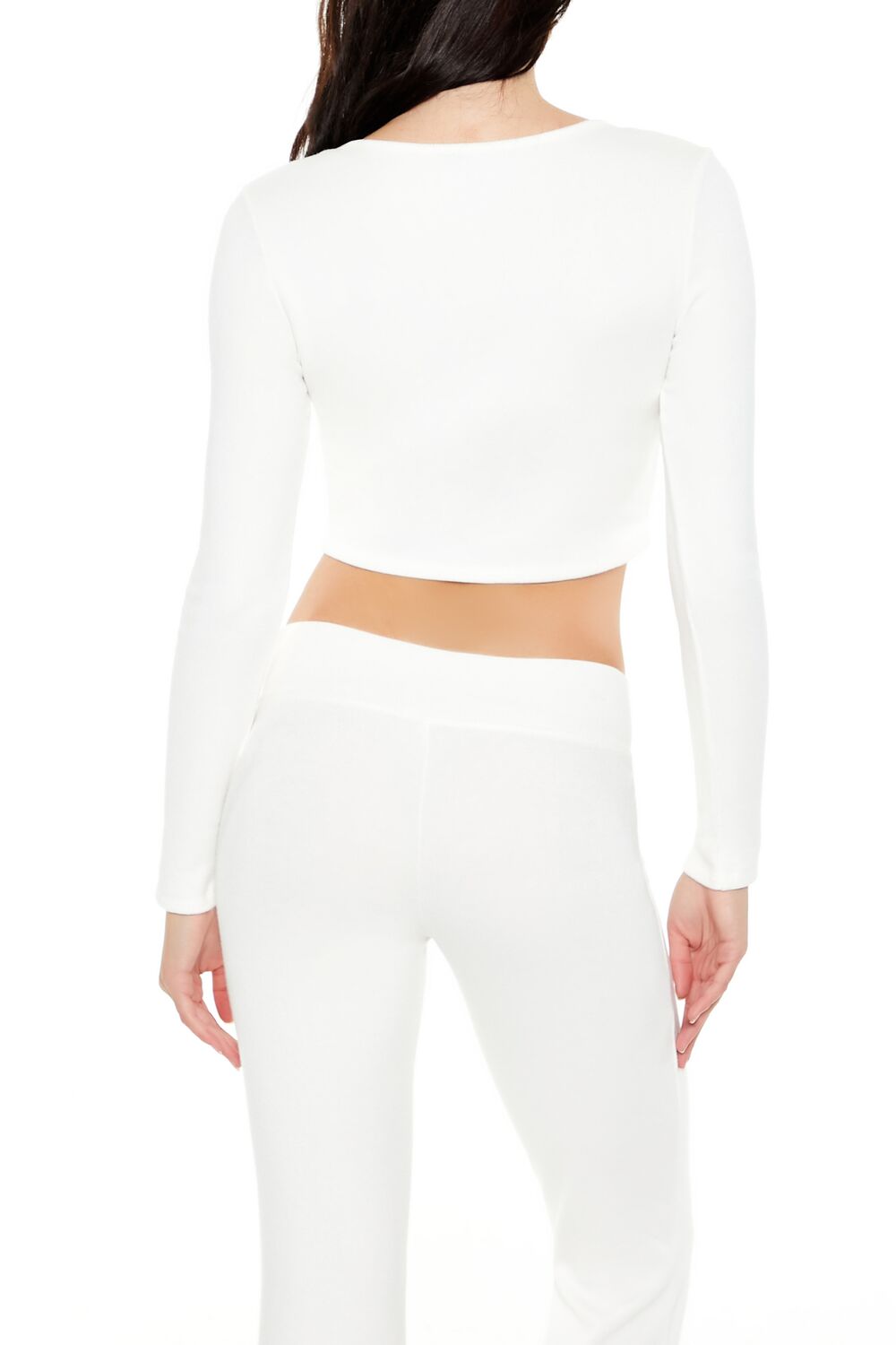  Forever 21 Button-Front Crop Top - ivory - Bonton