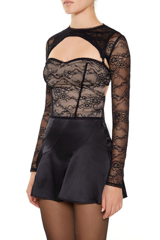 Lace Cutout Bustier Combo Top