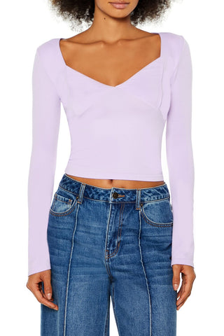 Seamless Knit V-Neck Crop Top