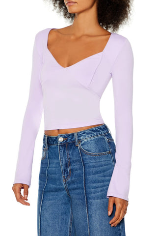 Seamless Knit V-Neck Crop Top