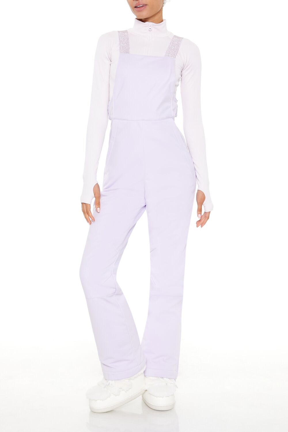  Forever 21 Active Waterproof Glitter Ski Jumpsuit - white - Bonton