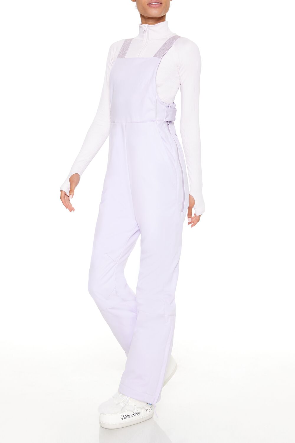  Forever 21 Active Waterproof Glitter Ski Jumpsuit - white - Bonton
