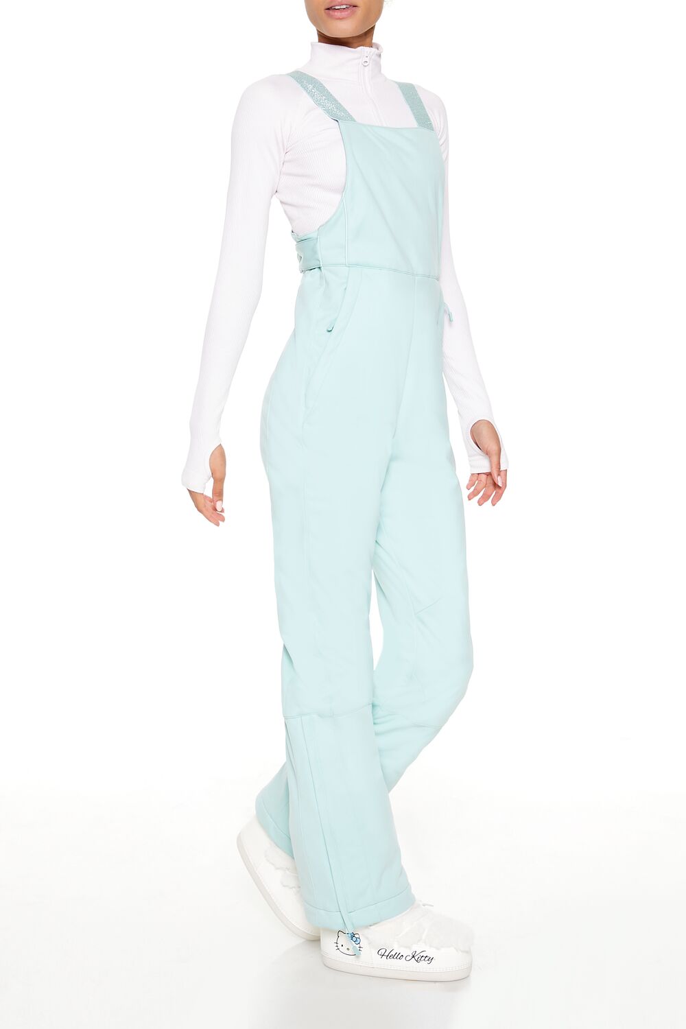  Forever 21 Active Waterproof Glitter Ski Jumpsuit - white - Bonton