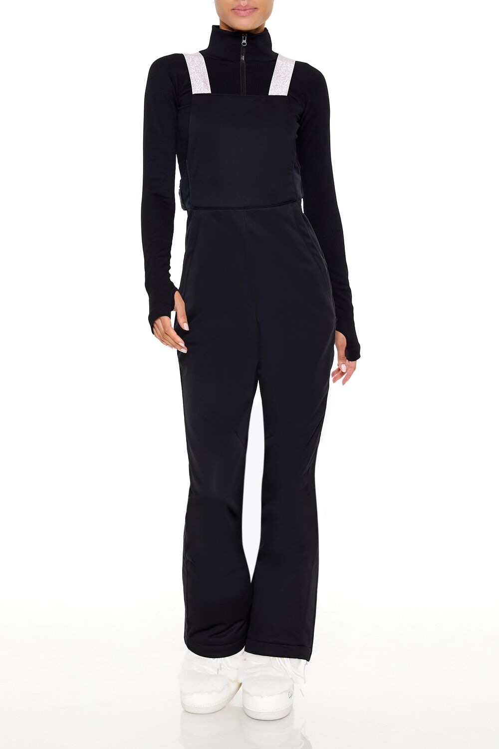  Forever 21 Active Waterproof Glitter Ski Jumpsuit - white - Bonton