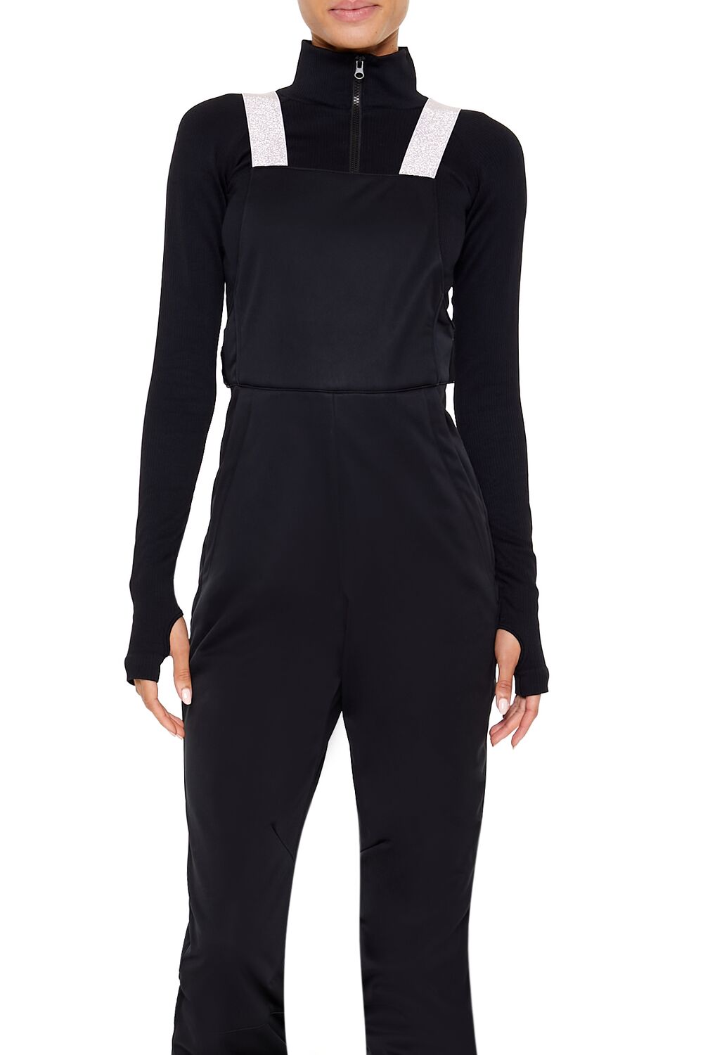  Forever 21 Active Waterproof Glitter Ski Jumpsuit - white - Bonton